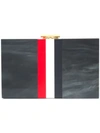 THOM BROWNE RWB STRIPE PLEXIGLASS BOX CLUTCH,FAC030A0215412315255