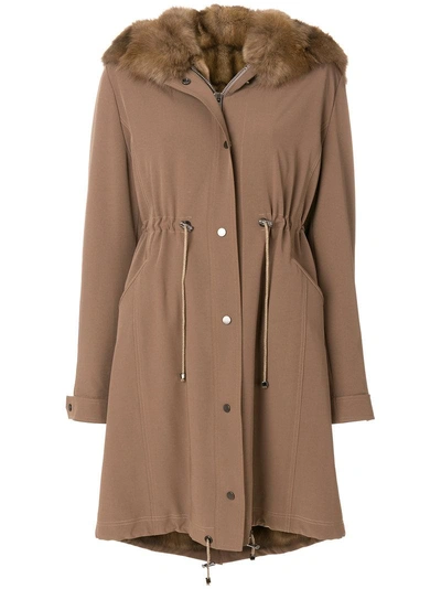 Liska Hooded Parka In Taupe