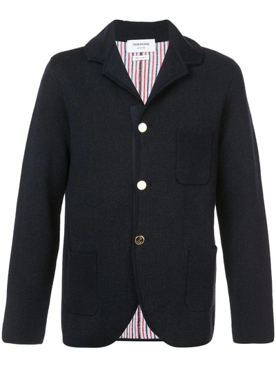 Thom Browne Double-knit Wool Sport Coat In 415 Navy