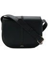 Apc A.p.c. Betty Crossbody Bag In Black Leather With Logo
