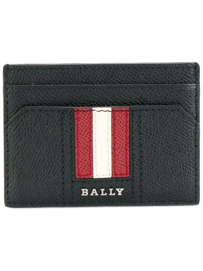 Bally Signature Stripe Cardholder In Black