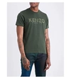 Kenzo Logo Printed Cotton Jersey T-shirt In Dark Khaki