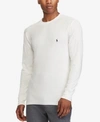 Polo Ralph Lauren Men's Lightweight Waffle-knit Thermal Henley Shirt In White