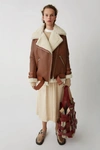 Acne Studios Shearling Jacket Nut Brown/ White In Nut Brown/ White