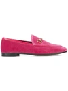 Gucci Jordaan Horsebit-detailed Leather-trimmed Velvet Loafers In Pink