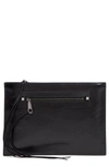 REBECCA MINKOFF REGAN LEATHER CLUTCH - BLACK,SU17GDSC72