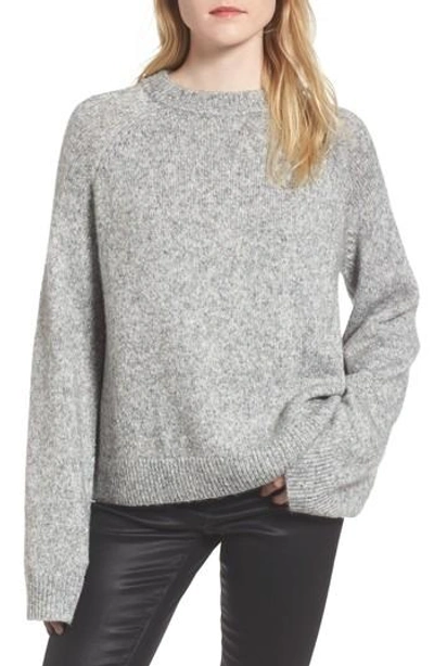 Ag Noelle Mock-neck Wool-blend Sweater In Shimmer Heather Grey