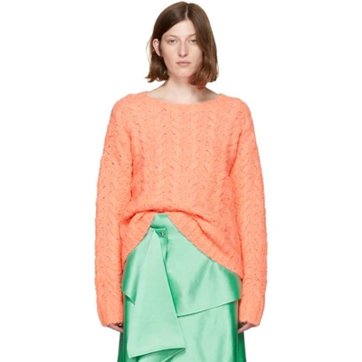 Sies Marjan Casey Cable Knit Wool-blend Jumper In Melon