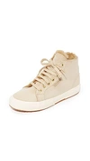 SUPERGA 2795 SHERPA LINED HIGH TOP SNEAKERS