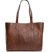 Frye Melissa Leather Shopper - Brown In Cognac
