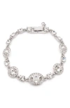 Givenchy Faceted Stone And Crystal Pave Link Bracelet In Silver