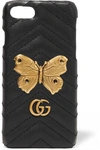 GUCCI EMBELLISHED QUILTED LEATHER IPHONE 7 CASE