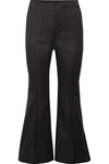 BASSIKE CROPPED COTTON-BLEND FLARED PANTS