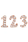 ANITA KO NUMBER 18-KARAT ROSE GOLD DIAMOND EARRING