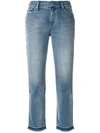 BURBERRY SLIM FIT FRAYED CROPPED JEANS,405760512377871