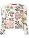 ALEXANDER MCQUEEN GRAPHIC FLORAL INTARSIA FITTED CARDIGAN,493397Q1WIC12354722