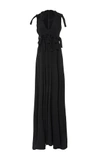 ROSETTA GETTY HIGHSTREET KNOTTED CUTOUT GOWN,1317576280MO