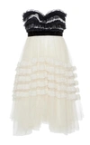 PHILOSOPHY DI LORENZO SERAFINI PLUMETIS STRAPLESS RUFFLED DRESS,A 0428-7119