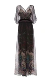 ROBERTO CAVALLI FLOOR LENGTH PAISLEY EVENING GOWN,FQT103-XTF65