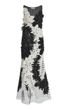 OSCAR DE LA RENTA SLEEVELESS TEA LENGTH GOWN,18RN196PLC