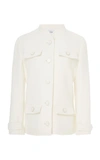 COURRÈGES Wool-Blend Crepe Couture Jacket,417C031005