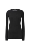 Atm Anthony Thomas Melillo Cashmere Long-sleeve Crewneck Top In Black