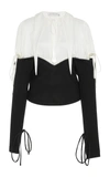 JW ANDERSON Cutout Silk and Wool-Paneled Top,TP14WP17002