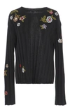 RED VALENTINO EMBROIDERED RIBBED-KNIT SWEATER,NR3KC0Y337B