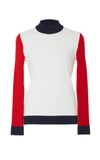 COURRGES COLOR-BLOCK COTTON AND CASHMERE-BLEND SWEATER,417ML01M006M