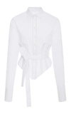 TOME BELTED CORSET STRETCH-COTTON POPLIN SHIRT,TF173015