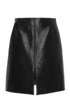 Courrèges Coated Cotton-blend Pencil Skirt In Black