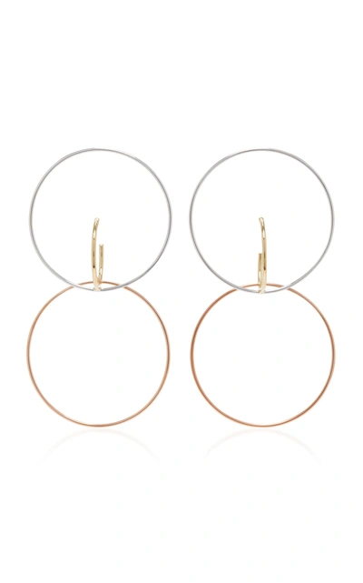 Charlotte Chesnais Galilea Silver, Gold And Rose Gold Vermeil Hoop Earrings In Metallic