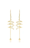 ELLERY SOLITUDE SPIRAL COIL EARRINGS WITH BALL AND CHAIN,7PA1093-5571593