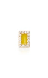 ALISON LOU EXCLUSIVE RECTANGLE 14K YELLOW GOLD AND DIAMOND SINGLE STUD,ALES43Y