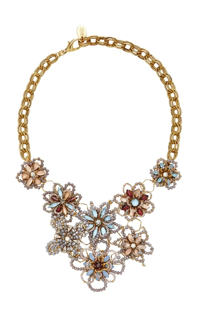 Erickson Beamon Wild Flower Crystal Necklace In Gold