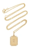 SHAY SHAY MINI INITIAL NAMEPLATE NECKLACE WITH BAGUETTE DIAMOND ACCENTS,SN34