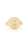 SHAY Essential Pinky Ring with Baguette Diamond Center,SR49