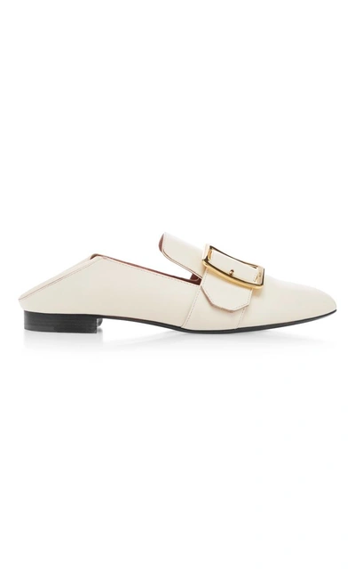 Bally Lottie Buckled Leather Loafers In Off White