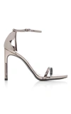 STUART WEITZMAN NUDIST METALLIC LEATHER SANDALS,NUDISTSONGMETALLIC