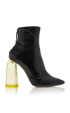ELLERY TEMPO PATENT LEATHER SNAKE ANKLE BOOTS,8RF319