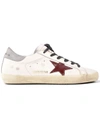 GOLDEN GOOSE SUPERSTAR SNEAKERS,G31WS590.C65 CREAM-PURPLE STAR