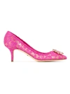 Dolce & Gabbana Woman Pumps Fuchsia Size 5.5 Viscose, Cotton, Silk, Polyamide In Pink
