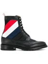 THOM BROWNE QUILTED STRIPE BOOTS,尼龙100%