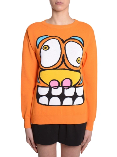 Jeremy Scott Crew-neck Jumper In Orange