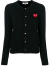 Comme Des Garçons Play Heart Logo Cardigan In Black