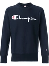 Champion Logo Embroidery Sweatshirt In Blue,white