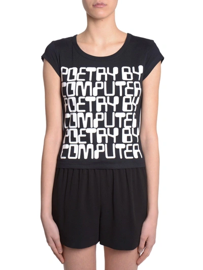 Jeremy Scott T-shirt Poetry By Computer Print In Black