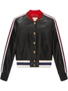 GUCCI EMBROIDERED LEATHER BOMBER,479068XG47412331542