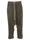 RICK OWENS ELASTICATED CROPPED TROUSERS,4767511