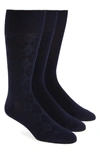 Calvin Klein Men's Socks, Rayon Dress Men's Socks 3 Pack In Navy